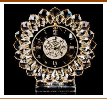 Wall plate - with clock / Golden shadow  - no. 1039/34