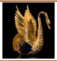 Swan with ball 40 gold 8*11
