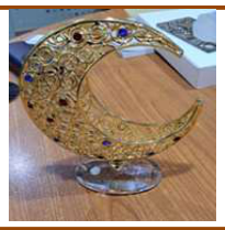 Golden crescent with a transparent base 6/16/19