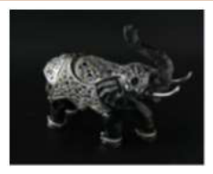 Black elephant silver alloy 16*6*18