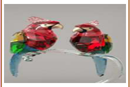 Two parrot on a branch 1/2024 red