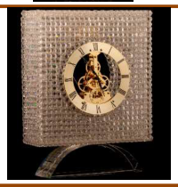 Square clock with transparent base 23/7/31