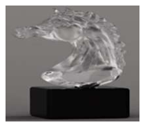 Transparent Arabian horse head 5*5*15
