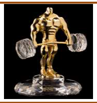 Golden weightlifter with a crystal base