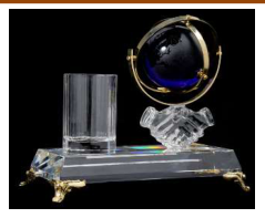 Pen Holder with Blue Globe  11/26/23