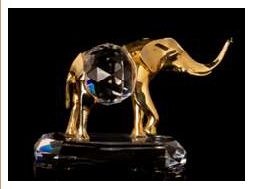 Elephant base 8*9 transparent-golden