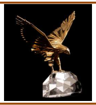 Golden eagle with a crystal base