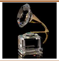 Small gramophone 4*9 transparent-golden