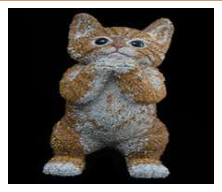 Cat inlaid with colored chatons 10*12*23
