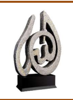 The Word  of " ALLAH" trophy adhered with chatons 48/28