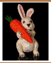 Rabbit with carrot,with colored Chatons
