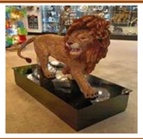 Large lion inlaid with color chatons 120/60/155