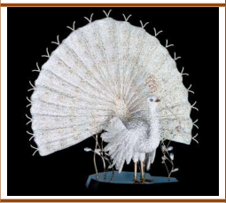 peacock with clear Chatons 90/56/83