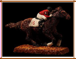 Racing horse inlaid with colored chatons  12/25/36