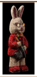Rabbit with glasses, colored chatons  12/35/13