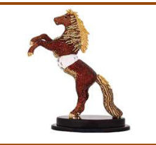 Smoked horse inlaid with cloves-33*40*19 cm-topaz
