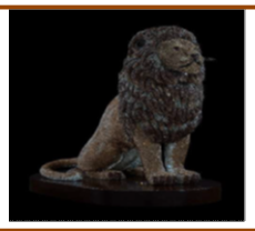 A sitting lion inlaid with colored chatons colors 50/17/55
