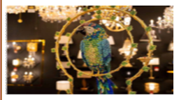 A parrot inlaid with chatons, 70*70*190